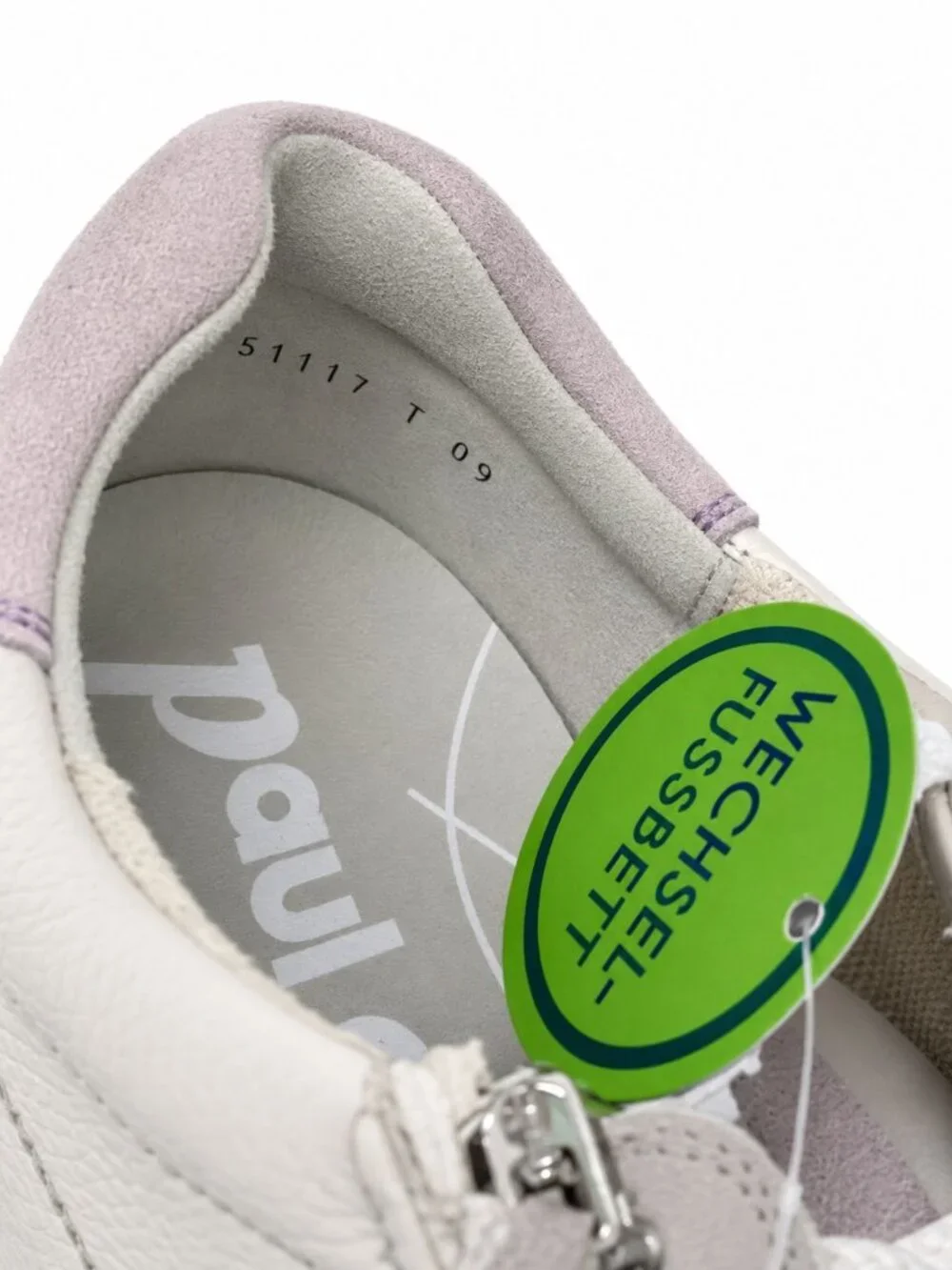Paul Green Oceana Ivory Lavender Leather Suede Sneakers Womens UK 9